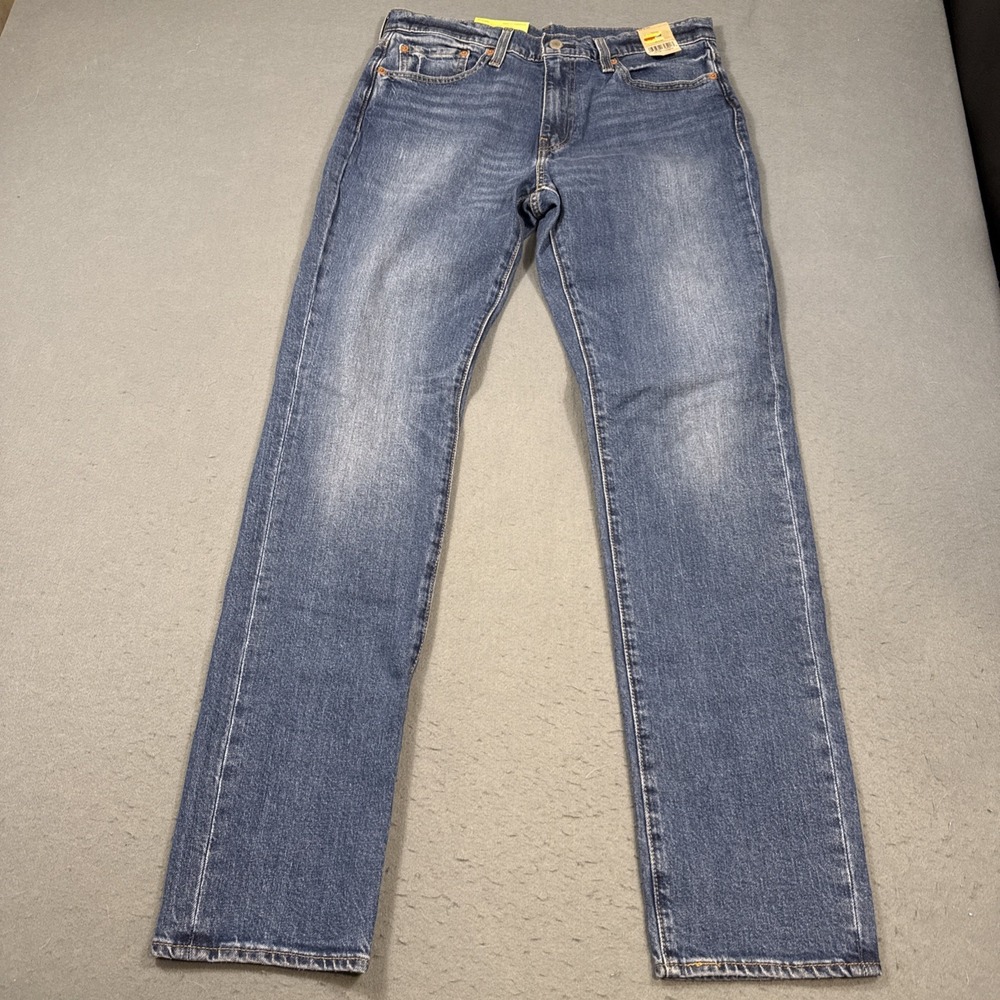 NWT Levi's 511 Mens 33X34 Blue Green Stretch Plaid Pants Jeans Slim Straight